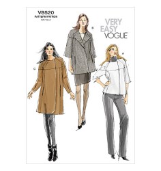 8520 EZ VOGUE LOOSE LINED RAGLAN SNAP JACKET LENGTHS PATTERN 16-22